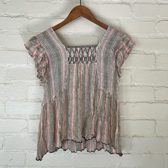 THML XS-Small Women's Top Blouse Black Embroidery Soft Flowing Material - Picture 2 of 4